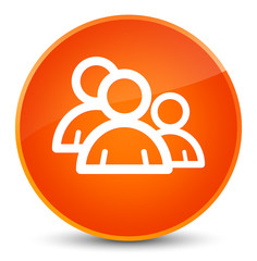 Group icon elegant orange round button