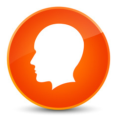 Head men face icon elegant orange round button
