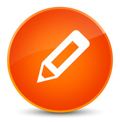 Pencil icon elegant orange round button