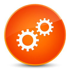 Process icon elegant orange round button