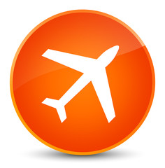 Plane icon elegant orange round button
