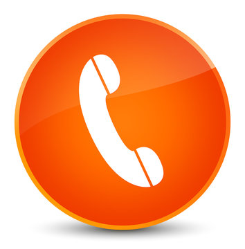 Phone icon elegant orange round button