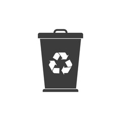 Rubbish bin icon. Vector.