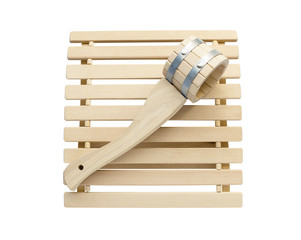 Sauna accessories on white