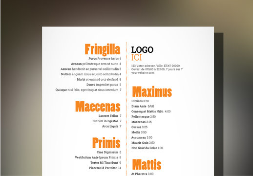 Mod&egrave;le de menu de restaurant &agrave; tapas