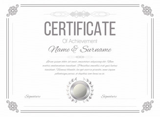 Certificate design template. Retro certificate, diploma design template