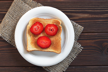 Toast with strawberries
