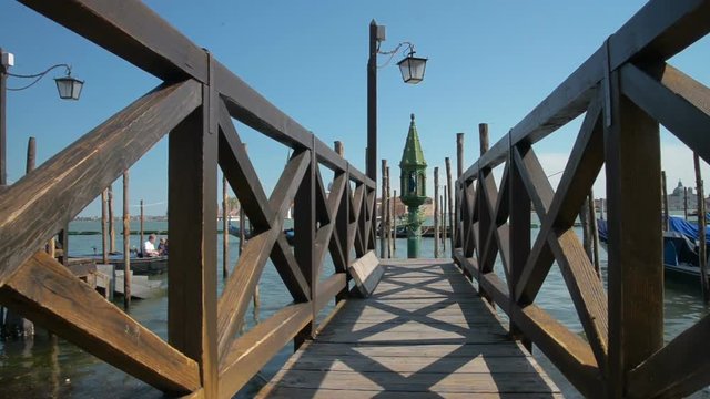 Old wood wharf, Venice, Italy