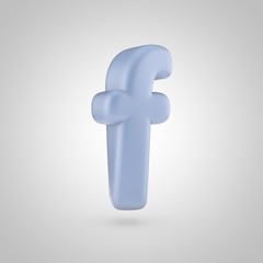 Obraz premium Serenity color letter F lowercase isolated on white background