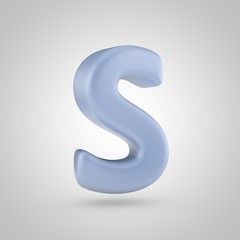 Serenity color letter S uppercase isolated on white background