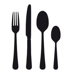 The contours of the cutlery. Spoon, knife, fork. Ready to use vector elements.