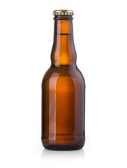 brown beer bottle isolated