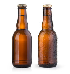 brown beer bottle isolated