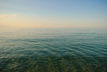The blue sea, the coast and the beautiful sunny day