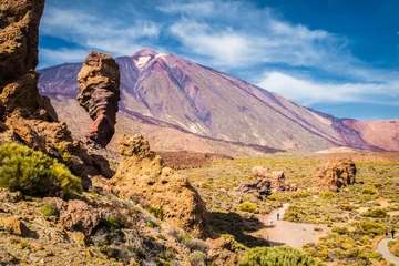 Zelfklevend Fotobehang Pico del Teide with Roque Cinchado rock, Tenerife, Canary Islands, Spain © JFL Photography