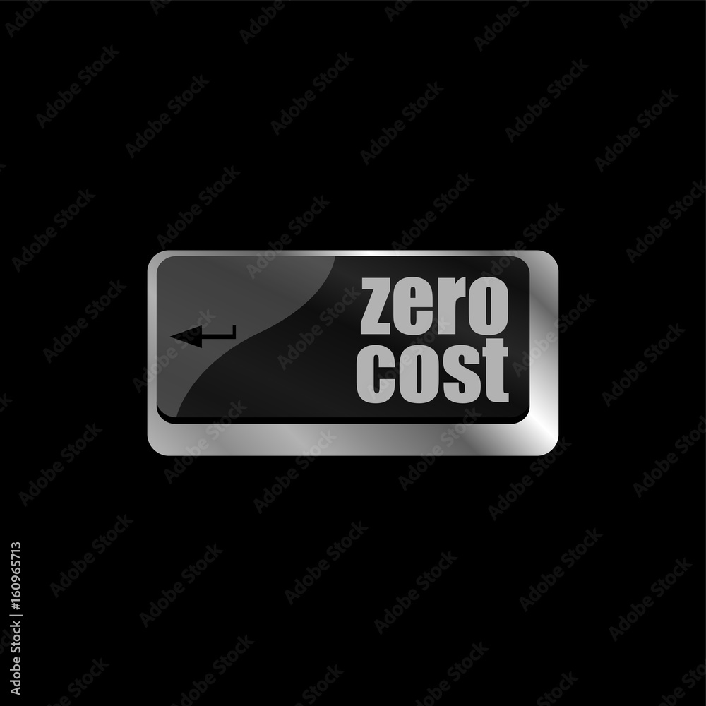 Poster zero cost button on computer keyboard key
