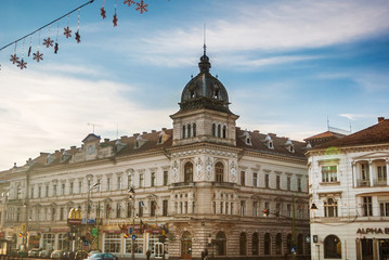 Arad, Romania - January 01, 2013: Parts of the building architecture in Arad, Romania