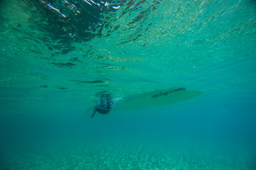 underwater paddle boarding
