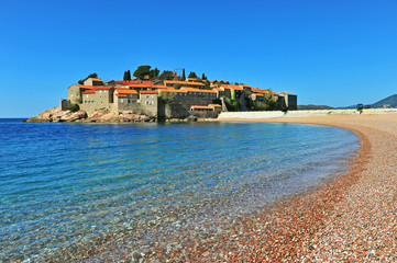 Summer view of Sveti Stefan resort