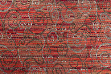 Red background with an abstract pattern