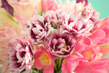 Beautiful bouquet of fresh tulips, closeup