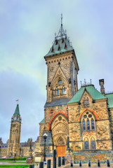 Fototapeta na wymiar The East Block of Parliament in Ottawa, Canada