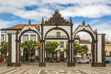 Ponta Delgada, Azores - May 05,2017: Portas da Cidade - City Gate in Ponta Delgada, Azores © KajzrPhotography.com