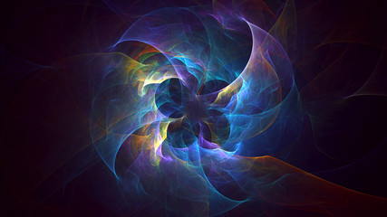 3D rendering abstract fractal light background