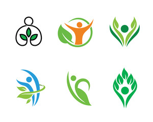 Nature People Logo Template Design Vector, Emblem, Design Concept, Creative Symbol, Icon