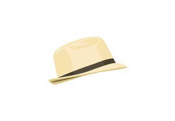 Summer straw hat isolated on white