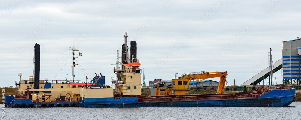 Sticker Blue cargo ship