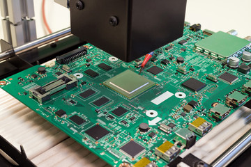 repair electronic circuit Board on infrared rework station, BGA chip replacement