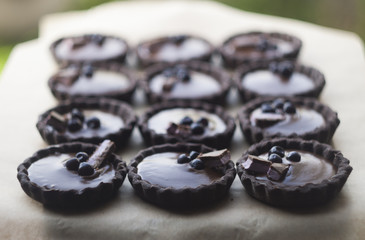 Blueberry chocolate tarts