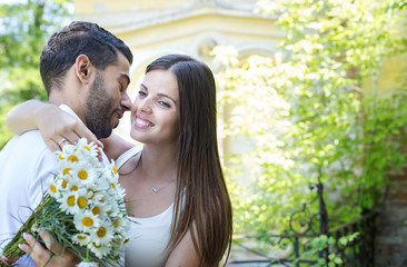 Happy couple on a date