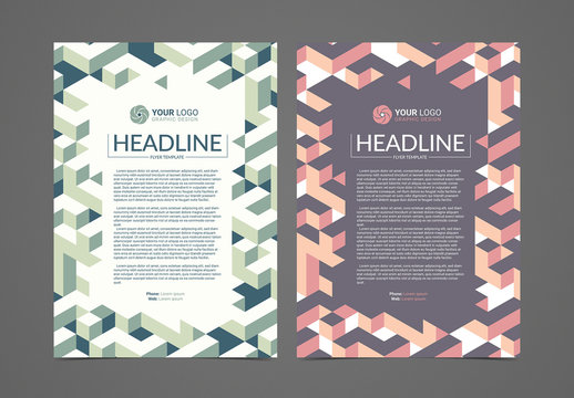 Multipurpose Flyer Layout with Isometric Elements 2