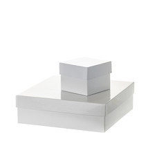 white boxes isolated ower white background