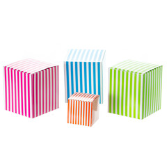 Obraz premium colored boxes ower white background