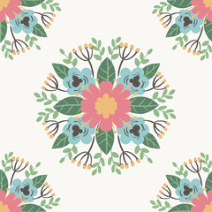 Floral flower pattern ornament vector illustration hand drawn seamless pattern background