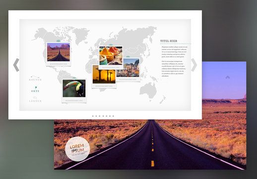 Layout f&uuml;r interaktive Reisepr&auml;sentation
