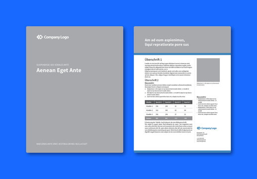 Firmendatenblatt-Layout