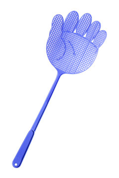 Blue Flyswatter isolated on white background