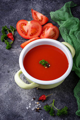 Tomato soup. Healthy vegan food