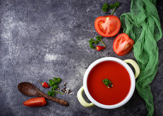 Tomato soup. Healthy vegan food