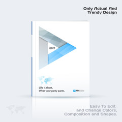 Brochure design, abstract annual report, business vector template.