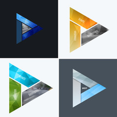 Abstract vector design elements for graphic layout. Modern business background template with colourful triangles,