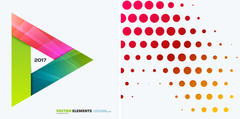 Abstract vector design elements for graphic layout. Modern business background template with colourful triangles,