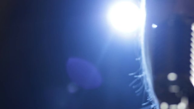 Pretty young woman jazz singer with mic