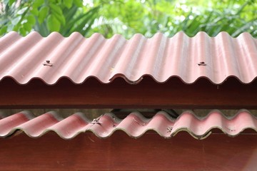Red roof  tiles decoration at antique home