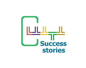 Obraz premium Success Stories . Modern abstract design, business icon. Geometric emblem