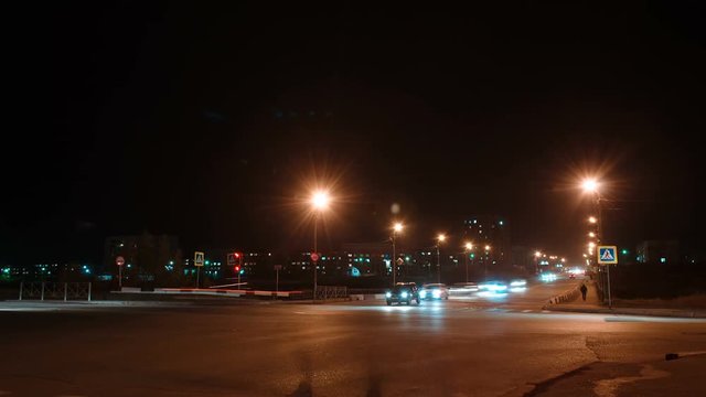 night Vorkuta. Russia. timelaps